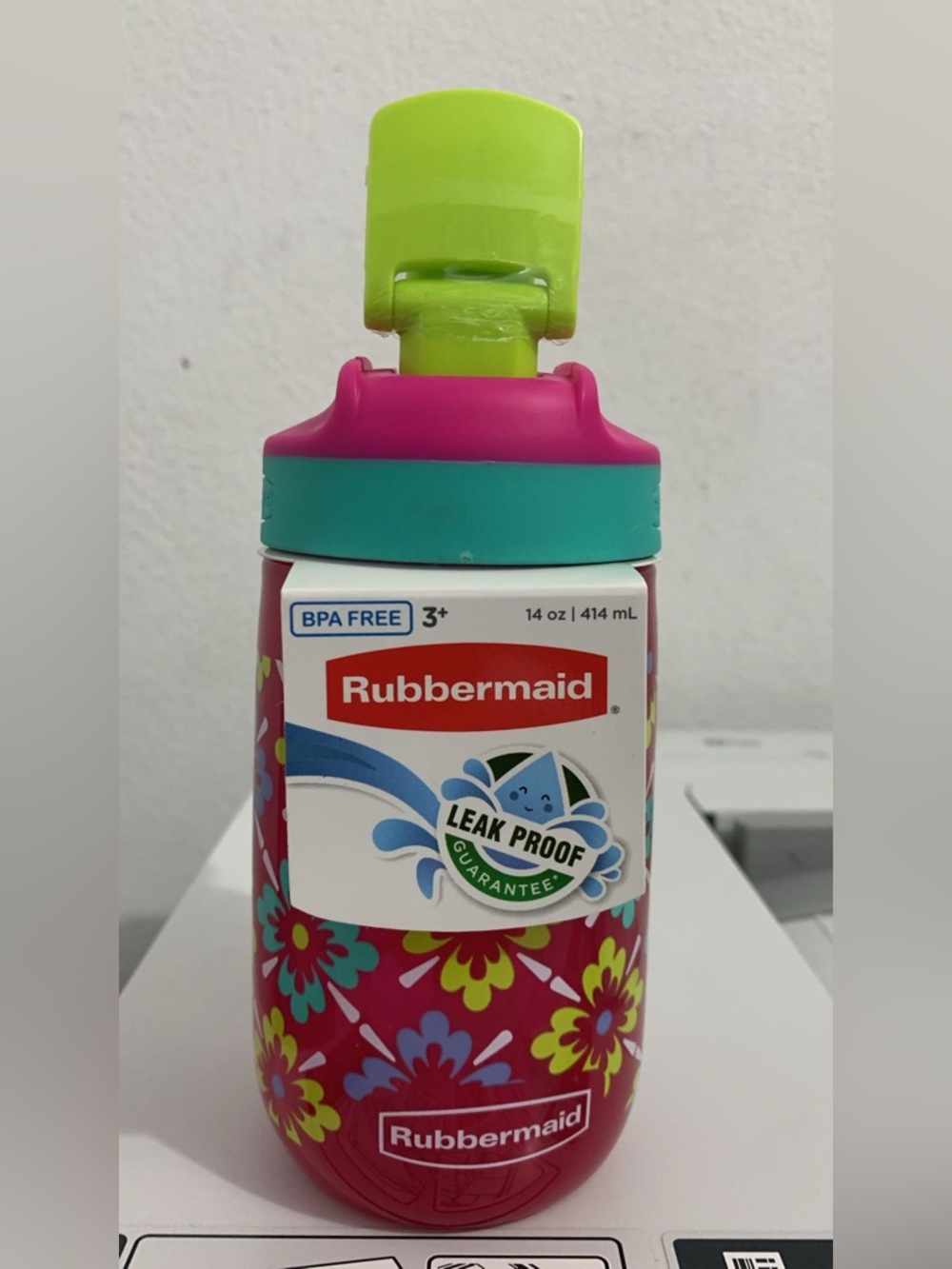 Rubbermaid Leakproof Sip 14oz. Pink Flowers